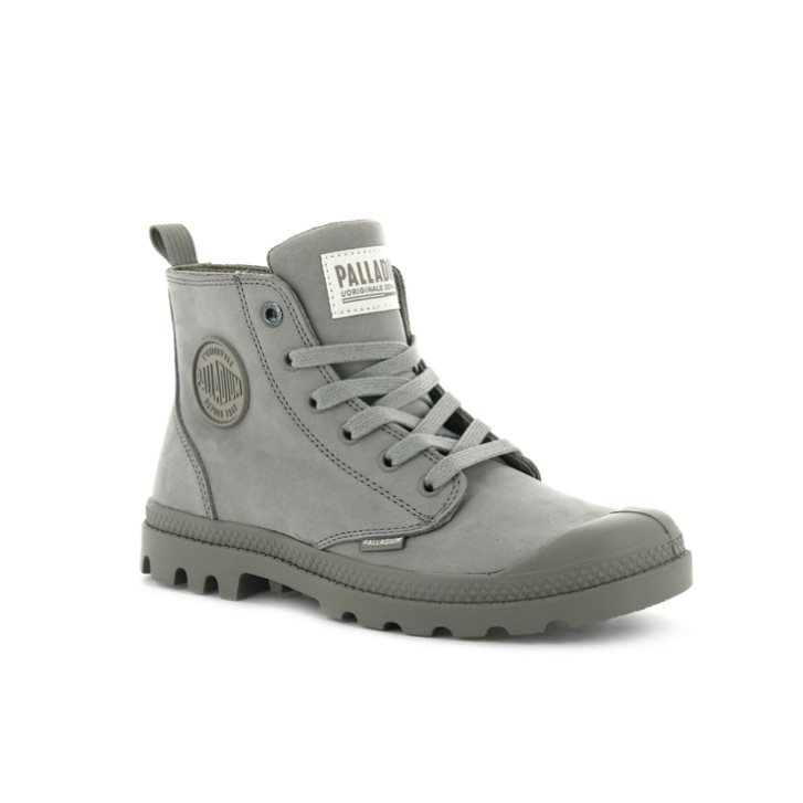 Dámské Boty Palladium Pampa Hi Zip Nubuck Šedé | CZ KOL-34R